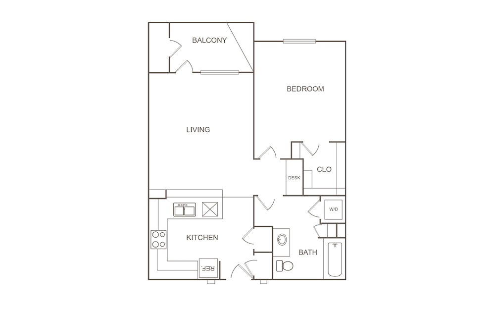 A1 - 1 bedroom floorplan layout with 1 bath and 750 square feet (1st floor 2D)